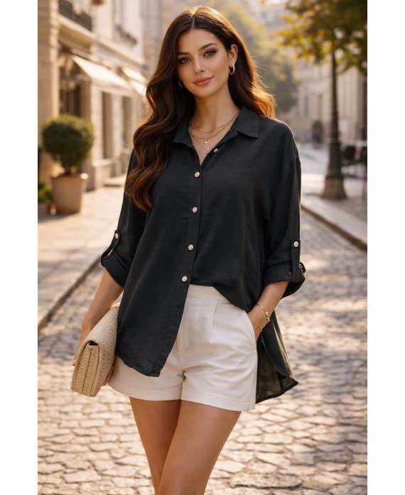 Chemise oversize fluide femme – 8 couleurs