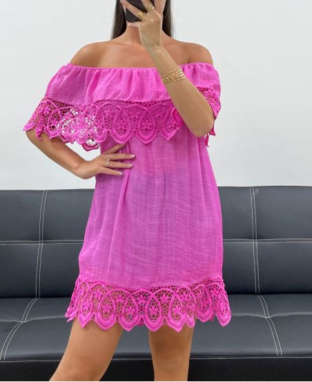 "COLLECTION BOHEME" ROBE DE PLAGE DENTELLE