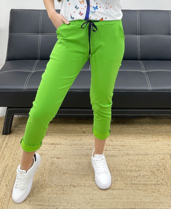 PANTALON VERT ANIS