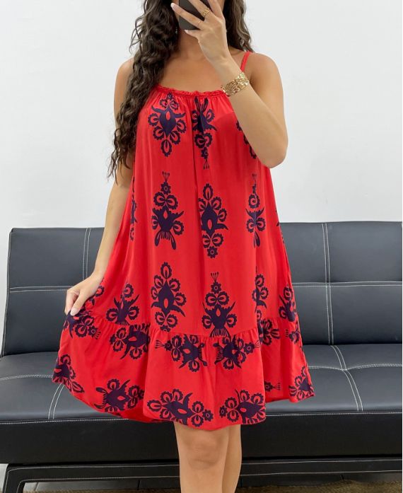 ROBE A BRETELLES IMPRIMéE VISCOSE