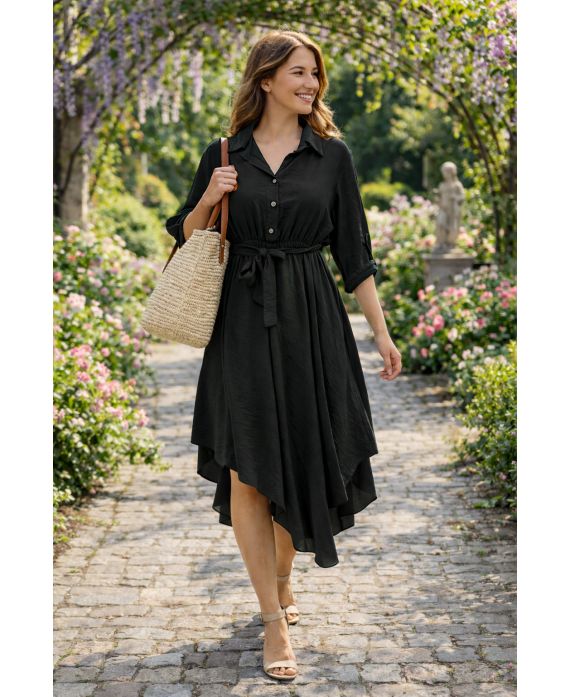 ROBE ASYMETRIQUE + CEINTURE