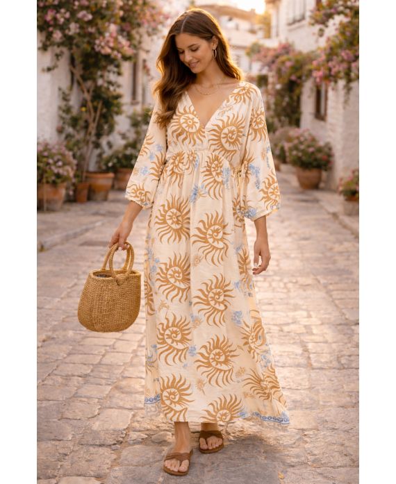 ROBE LONGUE VISCOSE IMPRIMEE