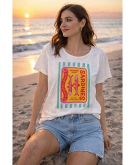 T-SHIRT COTON IMPRIME SARDINES