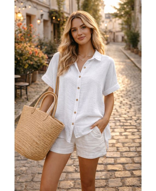 Chemise gaze de coton femme – 7 couleurs