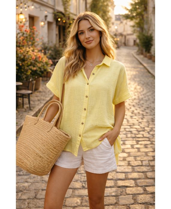 Chemise gaze de coton femme – 7 couleurs