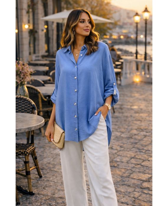 Chemise oversize fluide femme – 8 couleurs