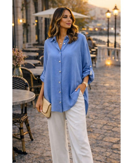 Chemise oversize fluide femme – 8 couleurs