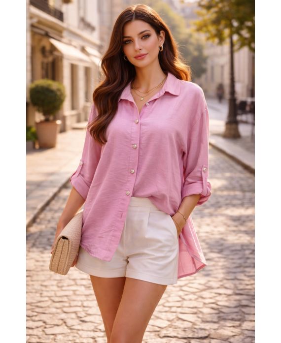 Chemise oversize fluide femme – 8 couleurs