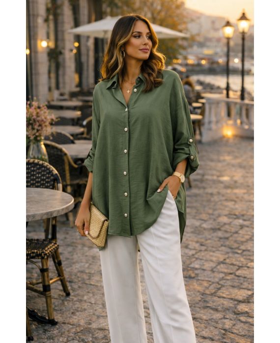 Chemise oversize fluide femme – 8 couleurs