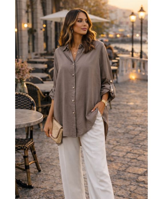 Chemise oversize fluide femme – 8 couleurs