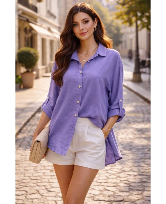 Chemise oversize fluide femme – 8 couleurs