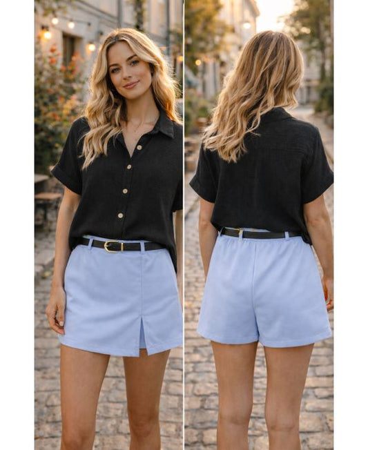 Jupe-short femme en viscose avec ceinture - boutikfaby