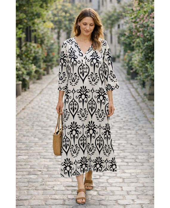MAXI ROBE VISCOSE IMPRIMEE