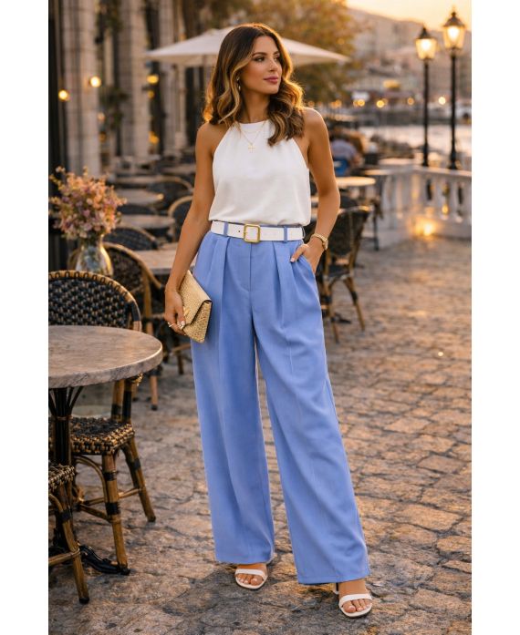 PANTALON FLUIDE AVEC CEINTURE