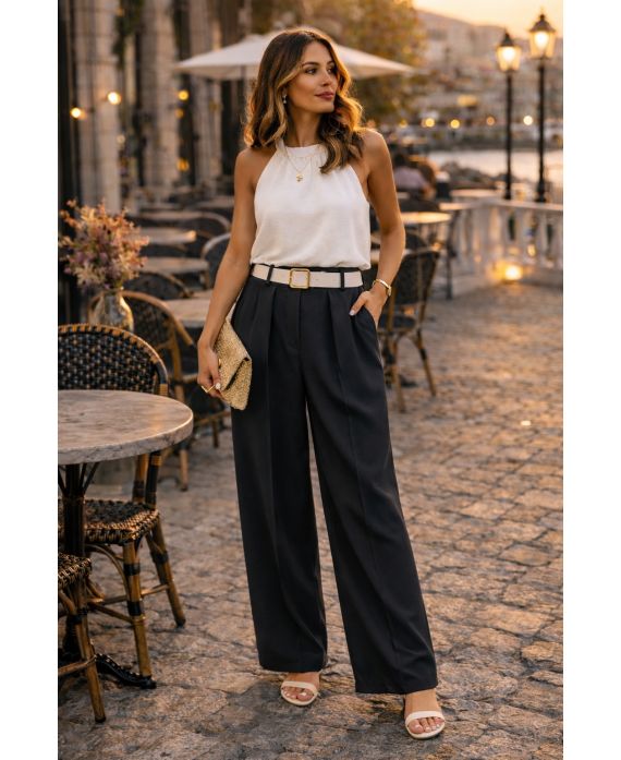 PANTALON FLUIDE AVEC CEINTURE