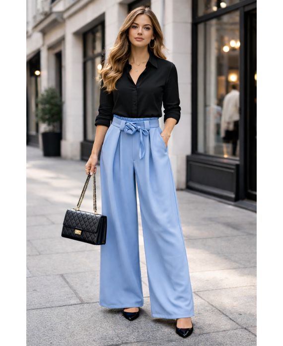 PANTALON LARGE FLUIDE SMOCKE