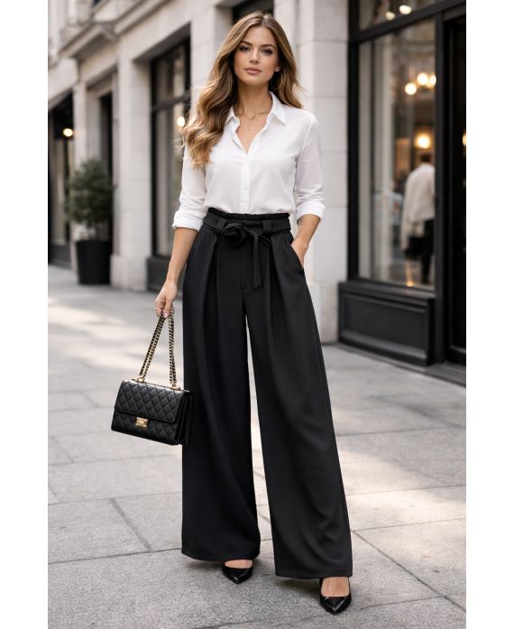 PANTALON LARGE FLUIDE SMOCKE