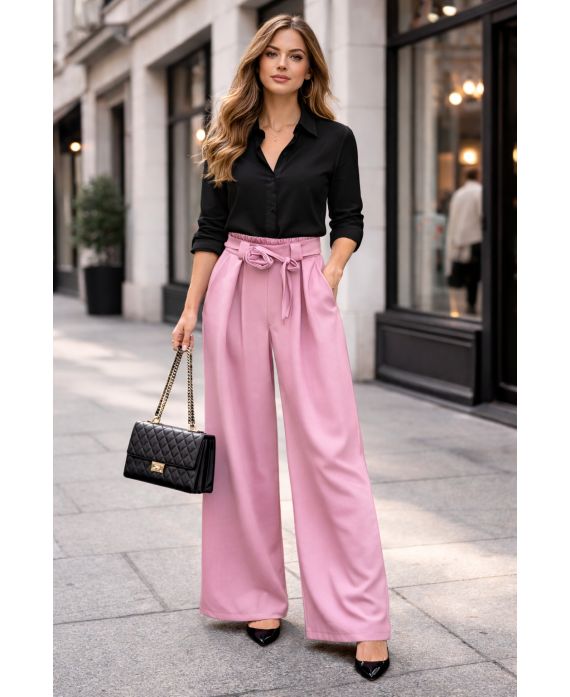 PANTALON LARGE FLUIDE SMOCKE