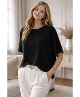 Pull fluide sans couture col rond