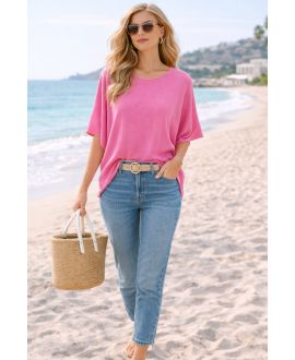 Pull fluide sans couture col rond