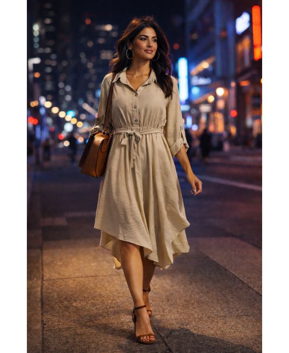 ROBE ASYMETRIQUE + CEINTURE