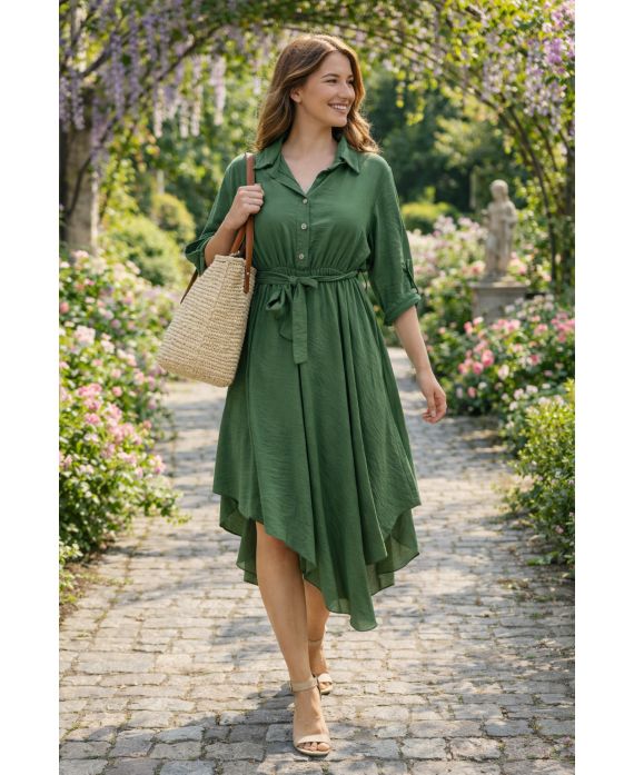 ROBE ASYMETRIQUE + CEINTURE