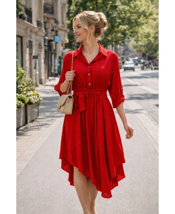 ROBE ASYMETRIQUE + CEINTURE