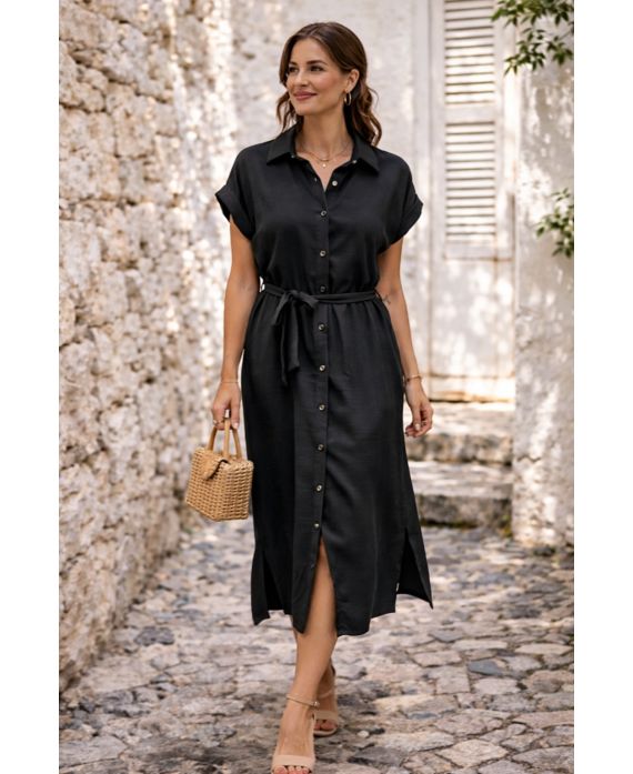 ROBE CHEMISE LONGUE A BOUTONS