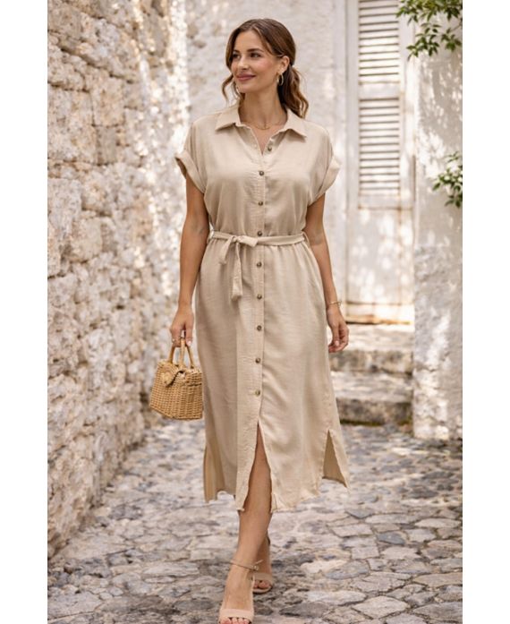 ROBE CHEMISE LONGUE A BOUTONS