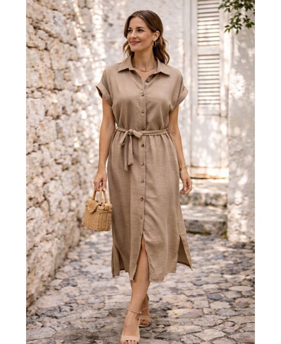 ROBE CHEMISE LONGUE A BOUTONS