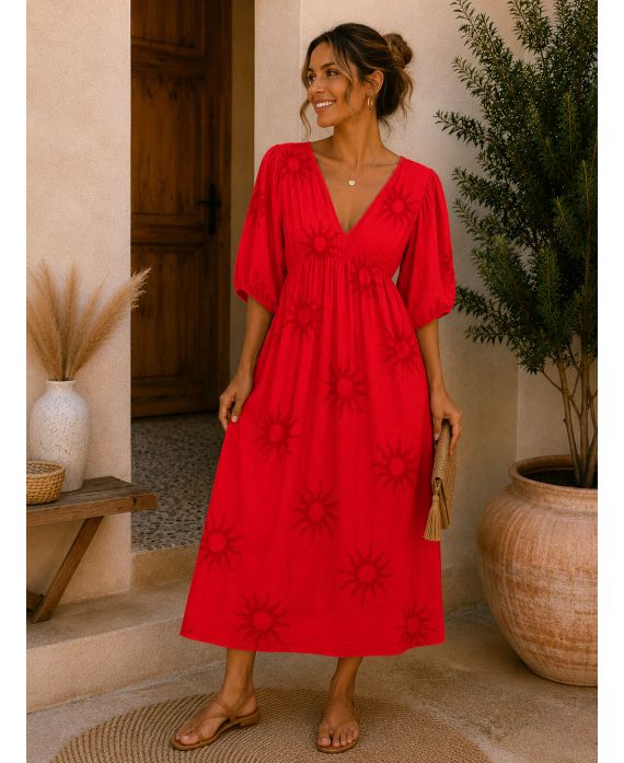 Robe gaze de coton Soleil femme – Longue 120cm