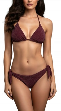 Bikini couleur bordeaux tissu scintillant