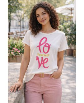 T-SHIRT COTON IMPRIME LOVE YOURSELF