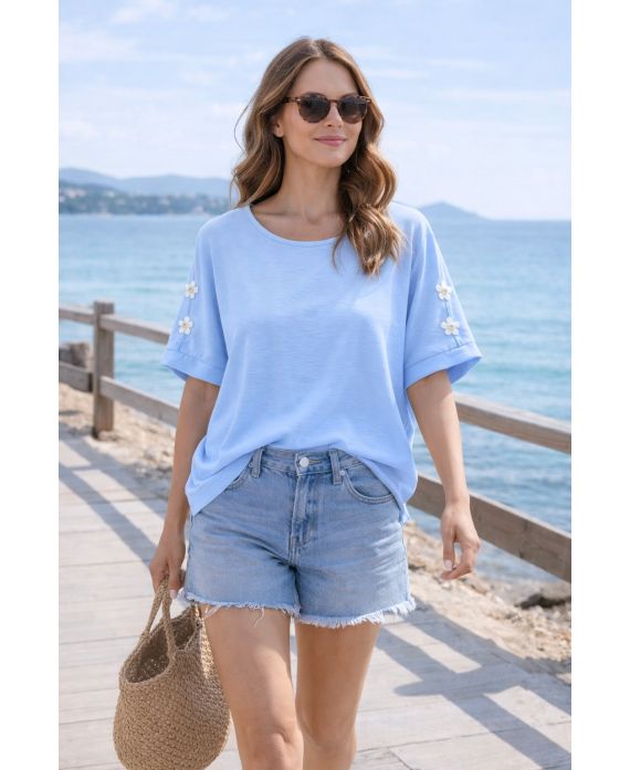 TOP AMPLE A MANCHES FANTAISIE