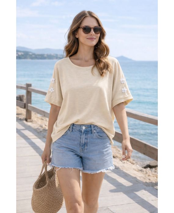 TOP AMPLE A MANCHES FANTAISIE