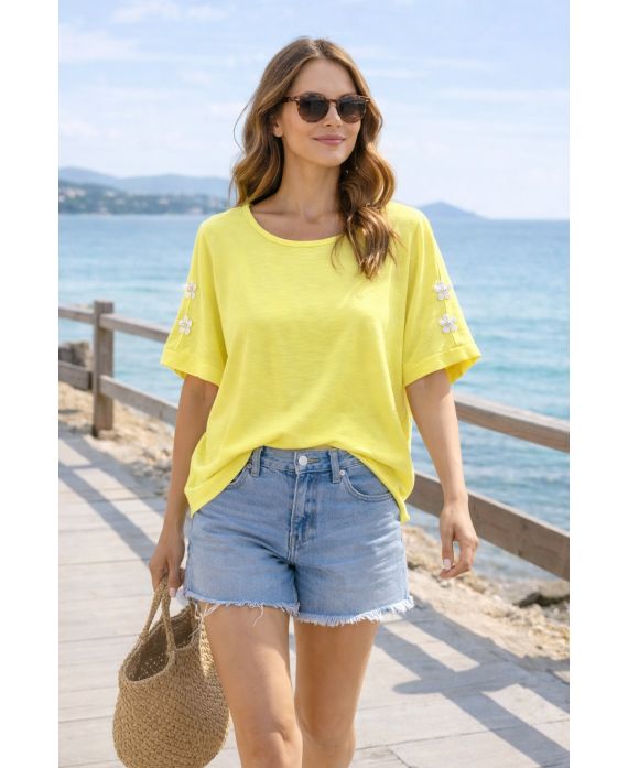TOP AMPLE A MANCHES FANTAISIE