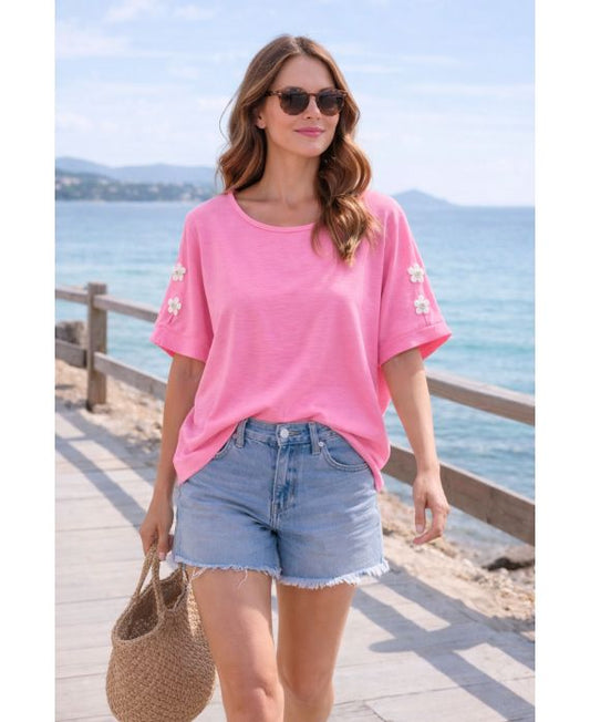 TOP AMPLE A MANCHES FANTAISIE
